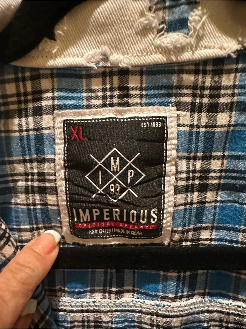 Imperious Biker, Motorcycle White Star-Print Patchwork Denim Vest